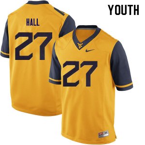 Youth West Virginia Mountaineers NCAA #27 Kwincy Hall Yellow Authentic Nike Stitched College Football Jersey XF15S08JX